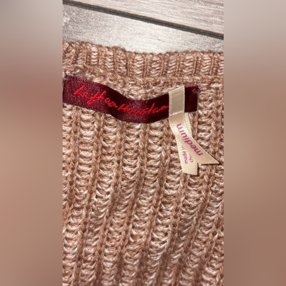 Left On Houston Size Medium Long Sleeved Color Block Sweater Zipper Accent - Picture 6 of 6